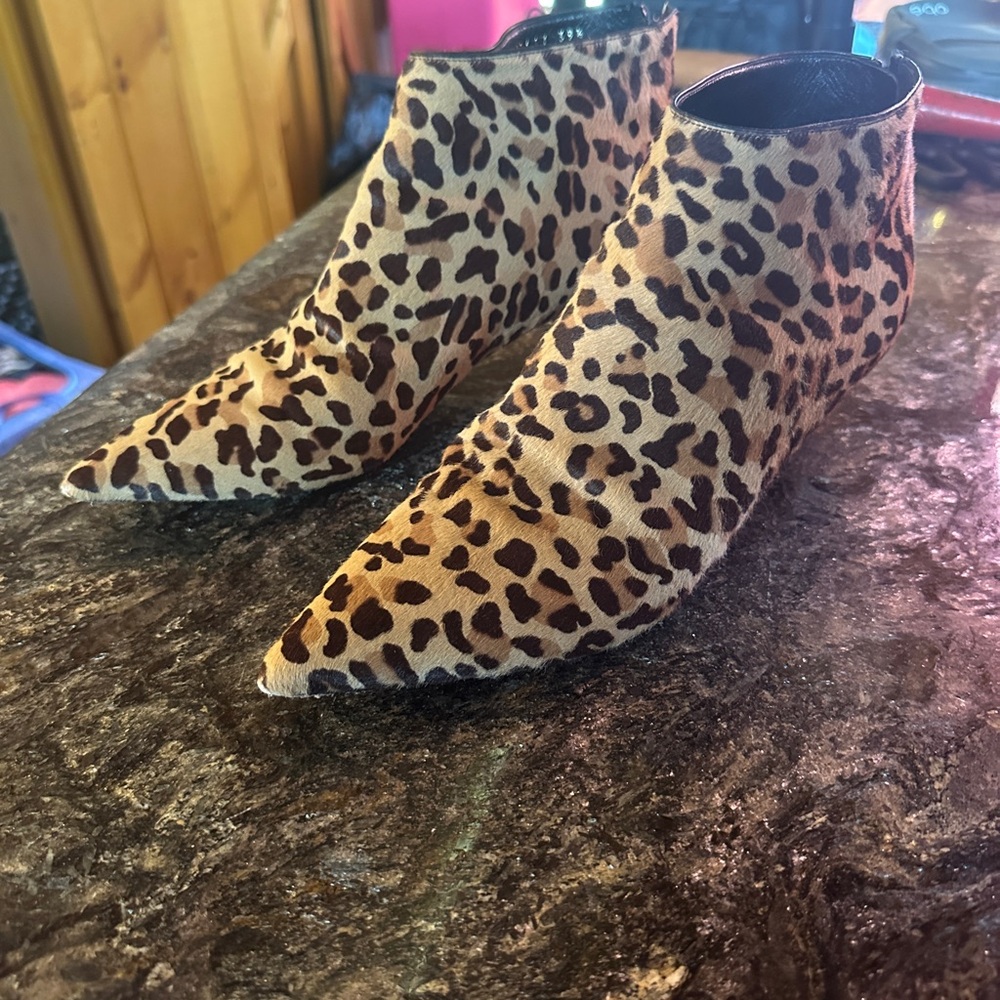 Dior Leopard Print Ankle Booties